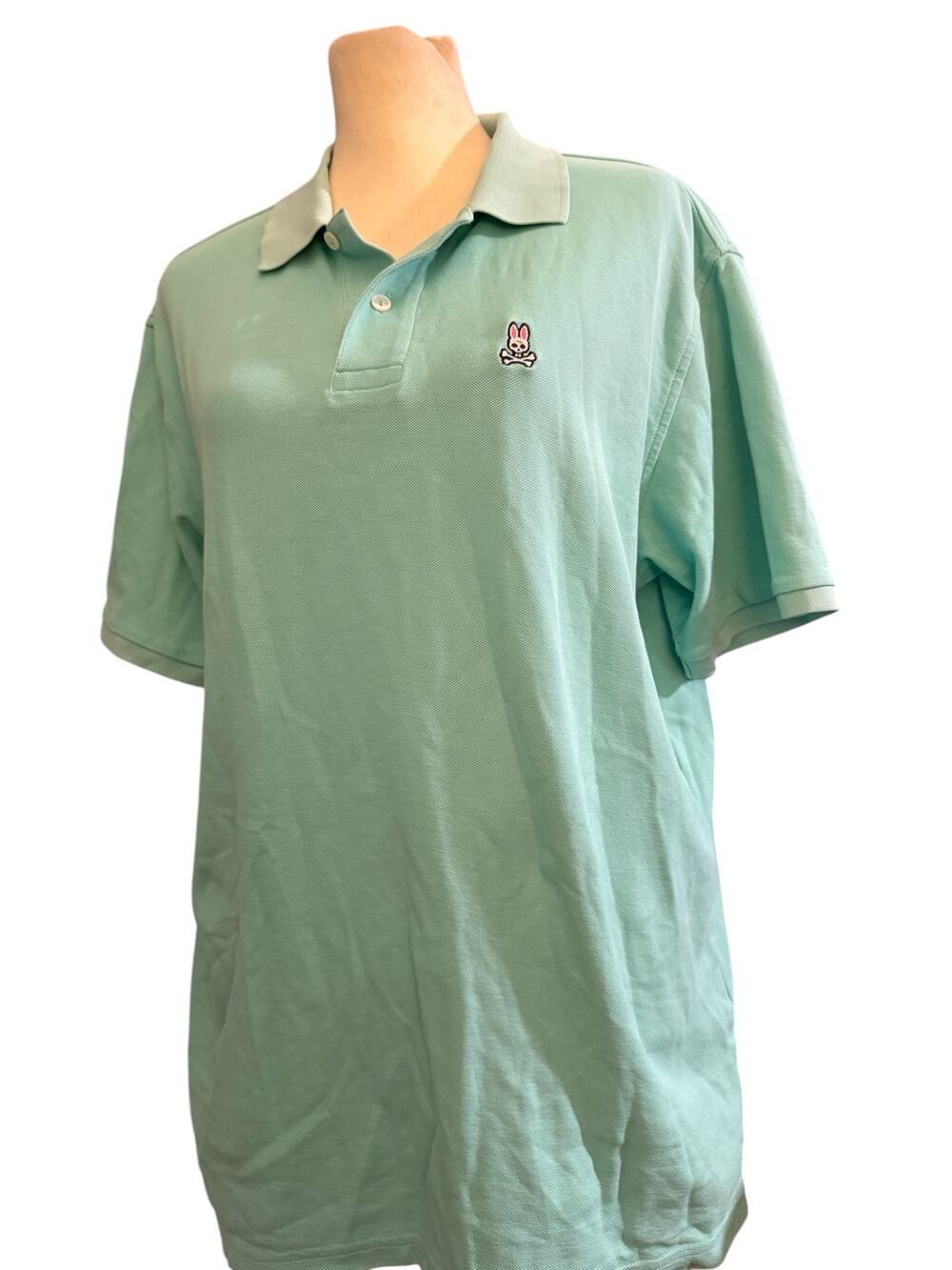 Psycho Bunny Classic Pique Polo Shirt, Misty Jade, Pima Cotton, Men's Size XL